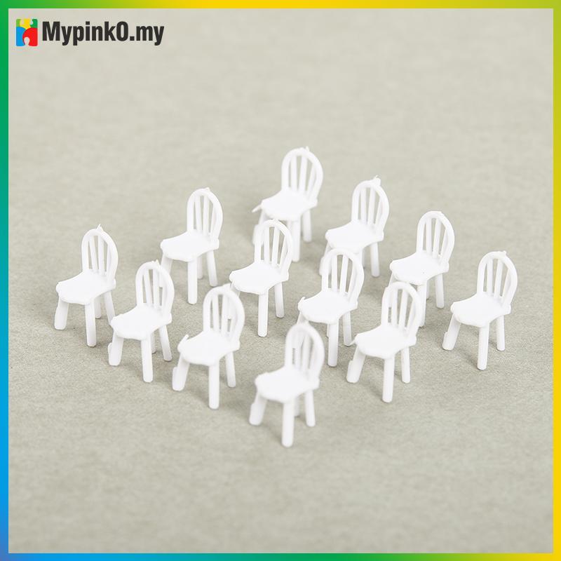 Mypink 8/10 ชิ้น 1:75 Scale Dinning เก้าอี้ขนาดเล็กรุ่น Mini Dollhouse เฟอร์นิเจอร์ตกแต่ง MY