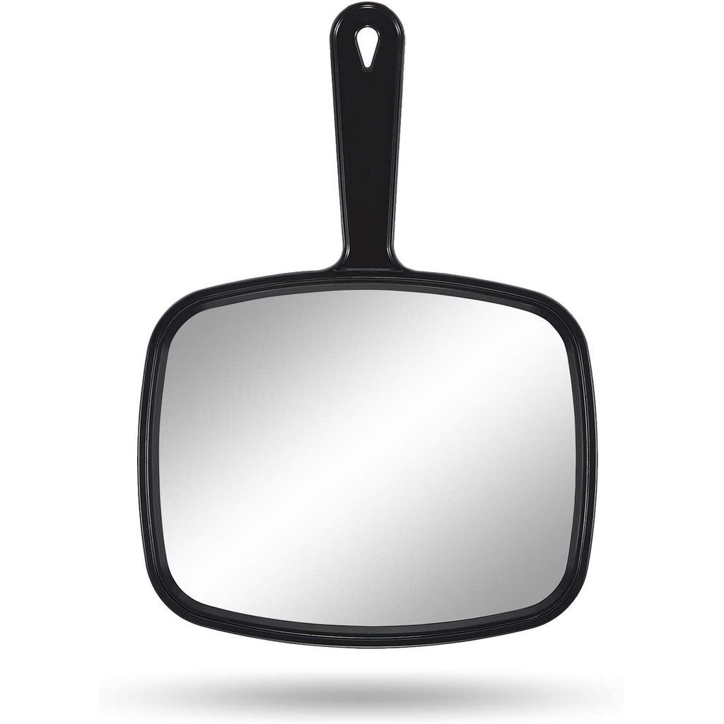 PROTECLEHandMirror,10.3"Lx7.4"WSalonBarberHairdressingHandheldMirrorwithHandle,Square 9R1Y