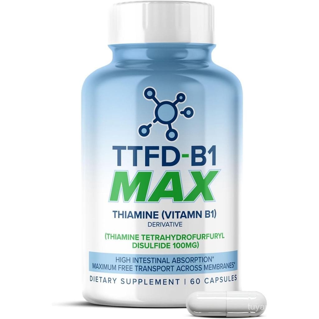 MAXLIFE S TTFD Titamine B1 – 60 แคปซูล B1 Thiamine สําหรับพอร์ต ฟังก์ชั่นประสาท TTFDB1 Max Formula w