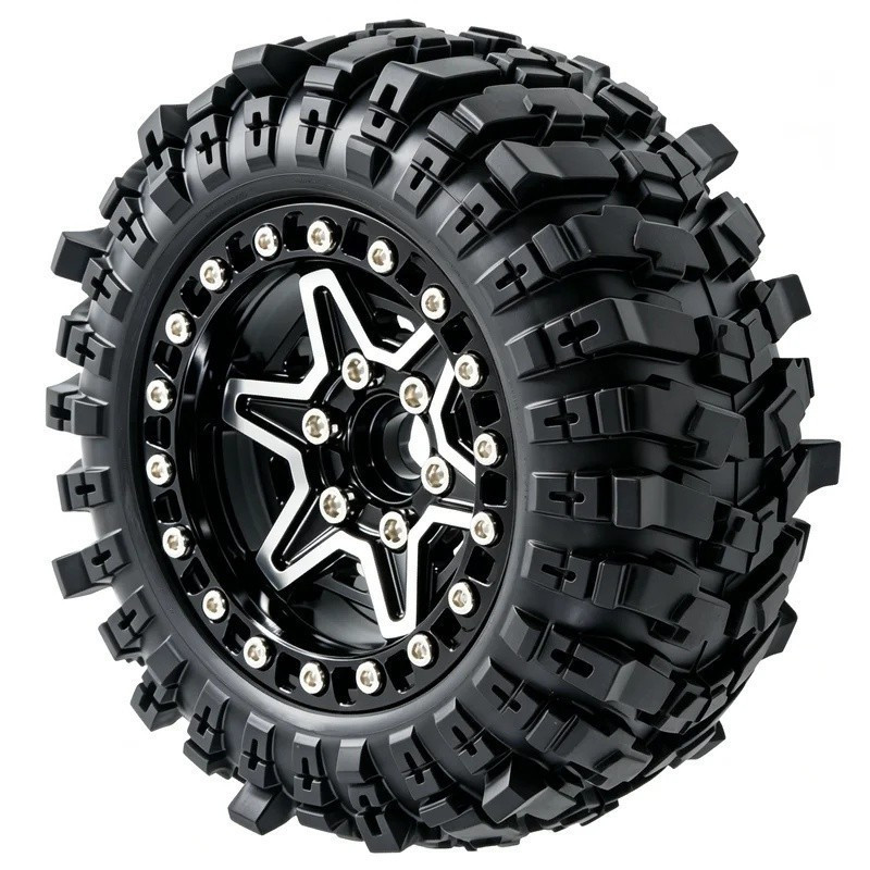 4 ชิ้น 1.9 87 มิลลิเมตรโลหะ Beadlock ล้อ Hub ยางสําหรับ 1/12 MJX H12Y + H12P MN-128 MN-82S LC79 MN-8