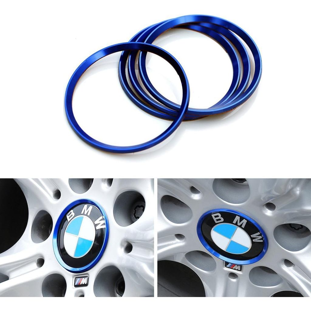 4 ชิ้นรถล้อขอบศูนย์หมวก Hub แหวนตกแต่ง fit สําหรับ Audi A3 A4 A5 Q3 Q5 Q7 TT Quattro, BMW X1 X3 X5 1
