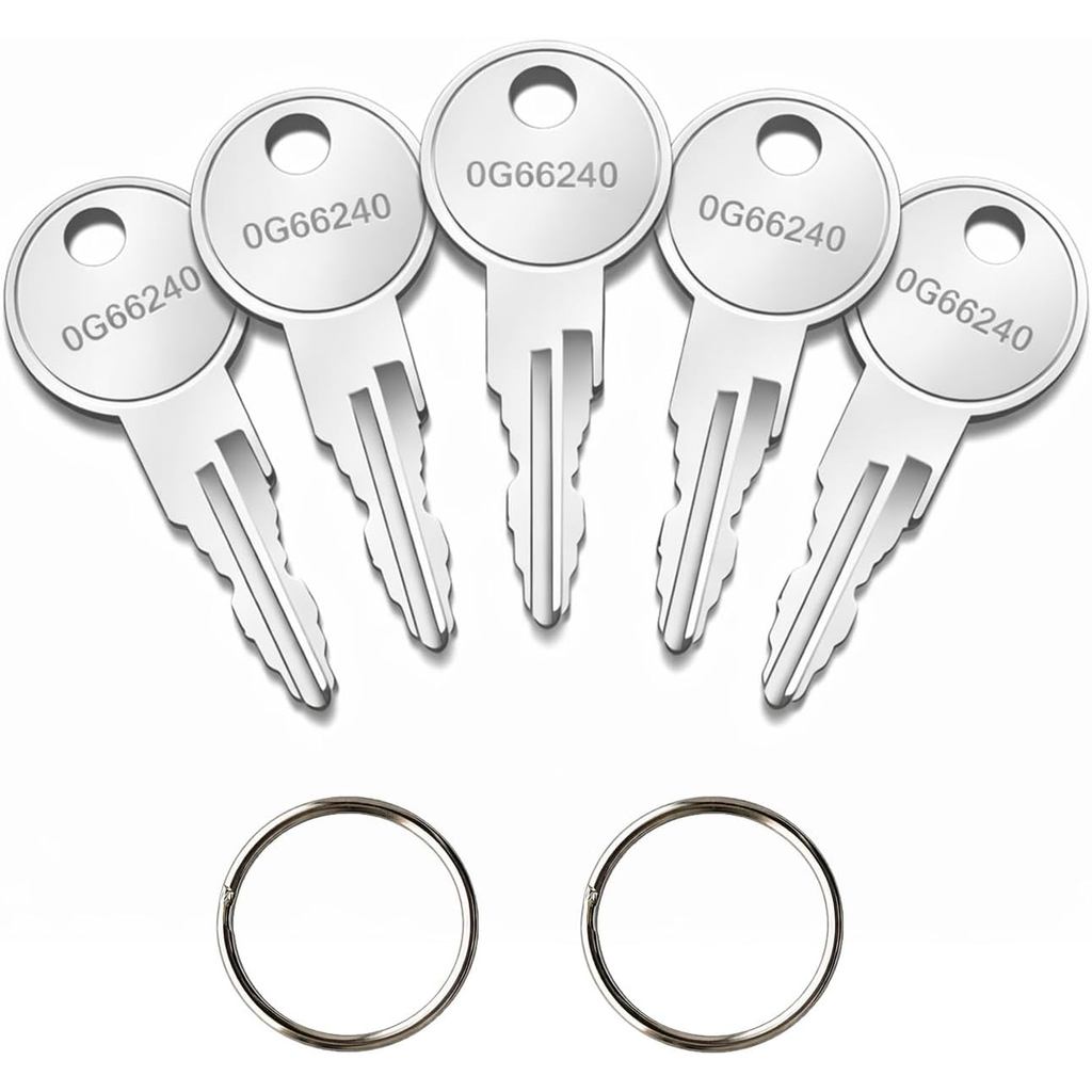 5-Pack 0G66240 ปุ่มเปลี่ยนเข้ากันได้กับ Generac Cabinet Lock 0G6624 0G66240KEY, พร้อม 2 Key Rings