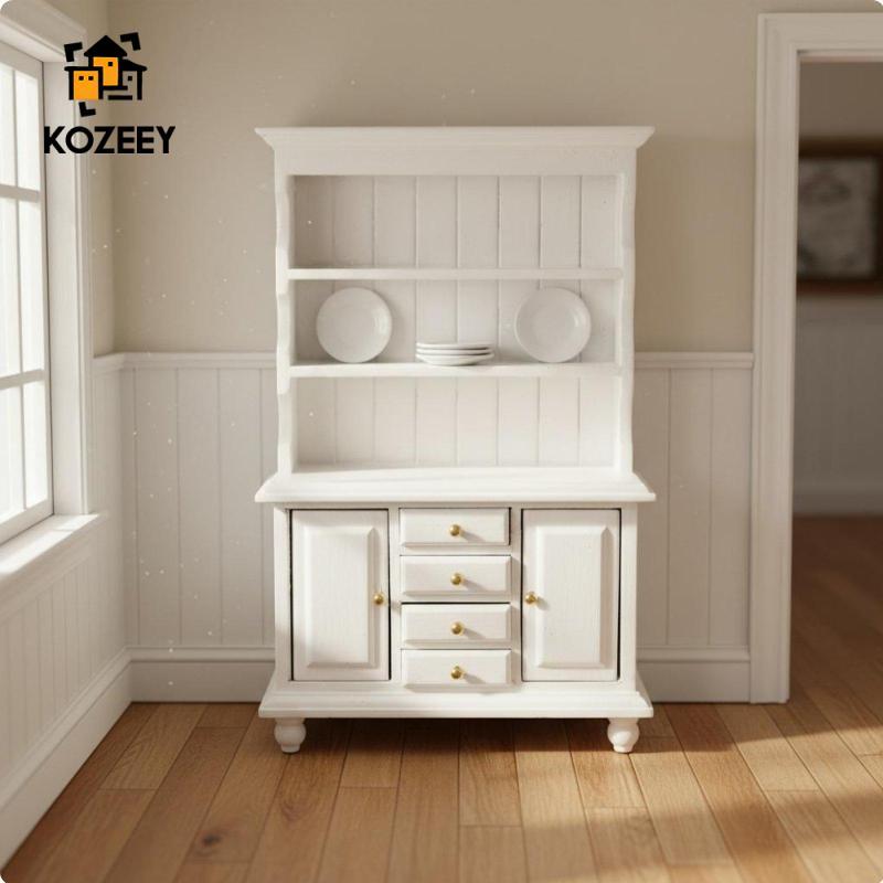KOZEEY 1:12 Scale ตู้ไม้ประตูและลิ้นชัก 1:12 Scale ตู้