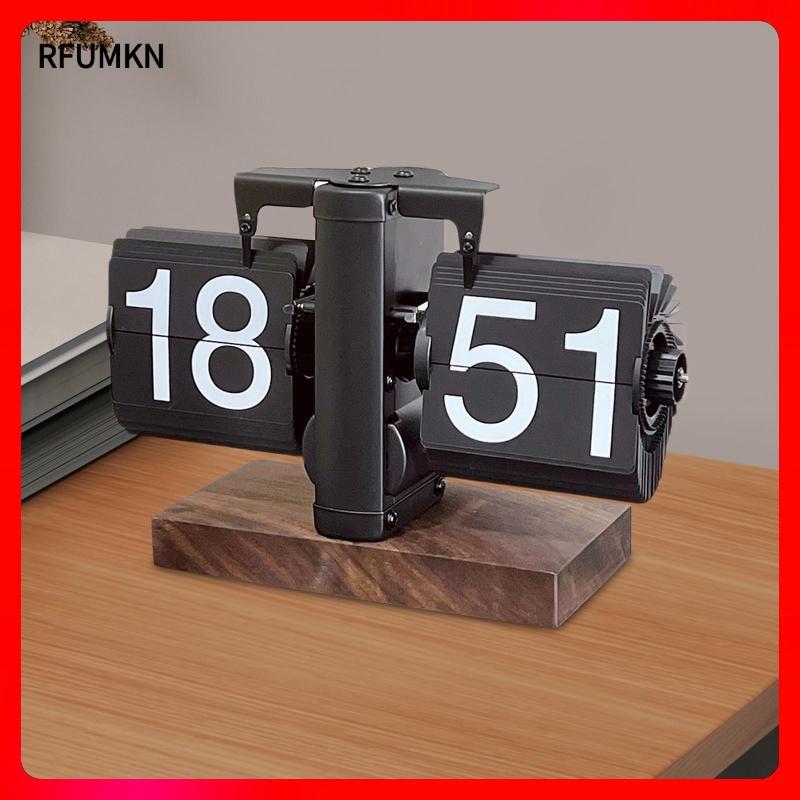 [rfumkn] Flip Desk Clock Flip Down Clock Vintage Auto Flip Clock Mechanical Flip สําหรับห้องนั่งเล่น