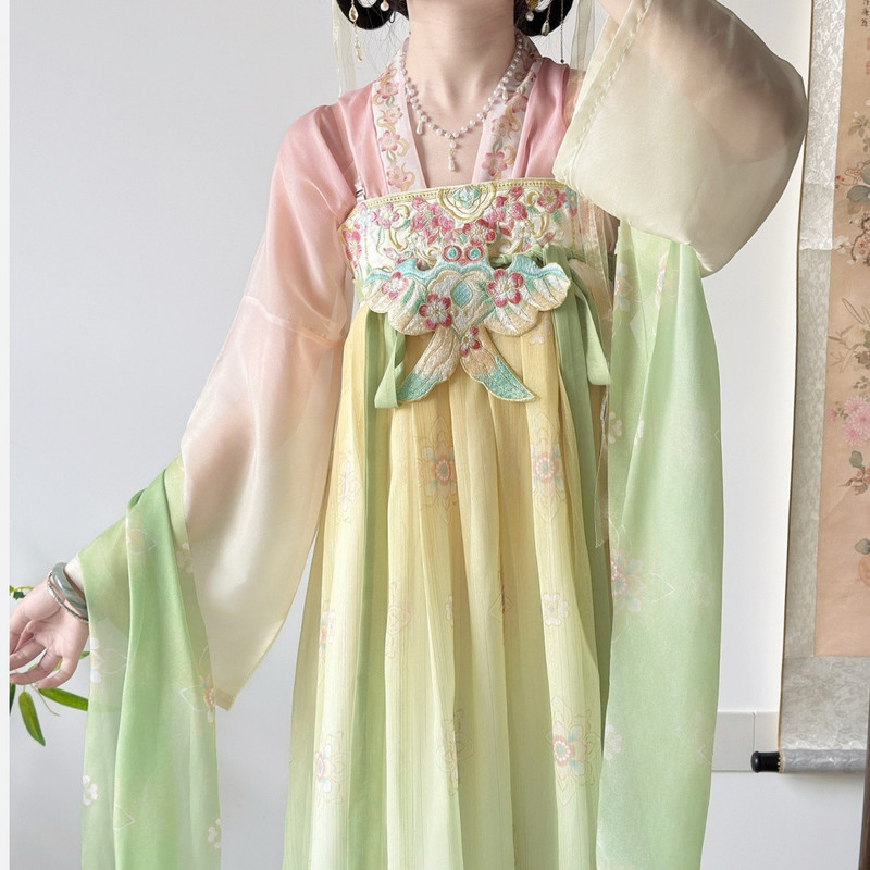 Huayu Notes Original Hanfu Female [Paper Kite] All Made Daily Han Elements เย็บปักถักร้อยฤดูใบไม้ผลิ