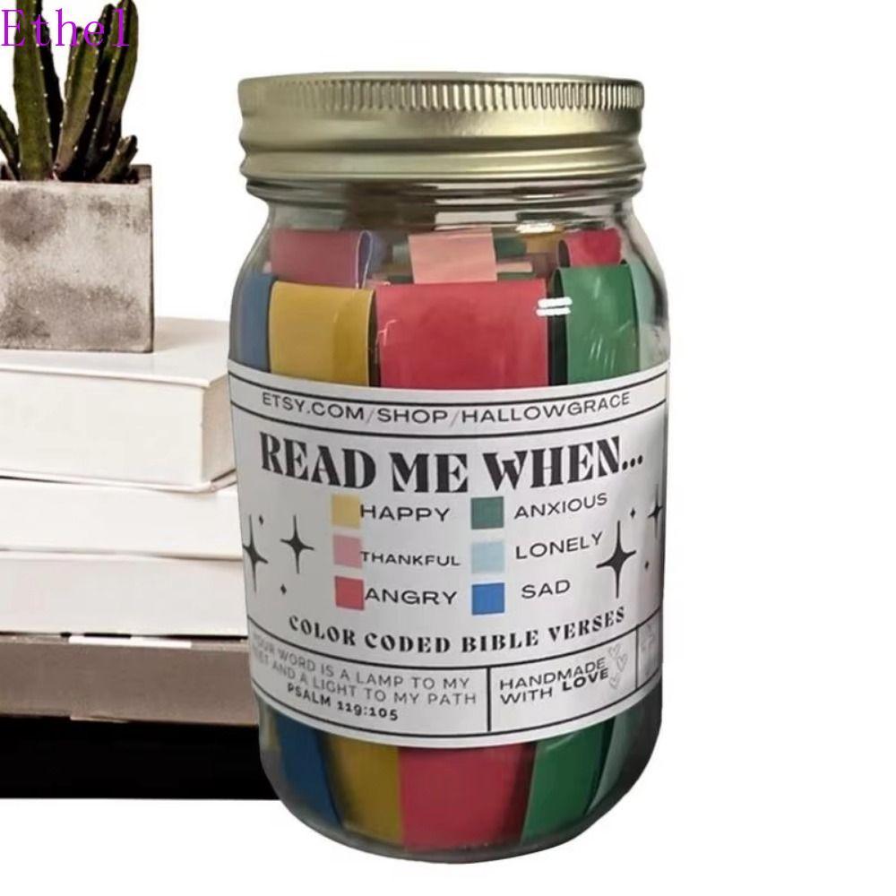 ETHEL Bible Verse Jar, Creative Bible Notes อ่านฉันเมื่อขวด, Inspiring ของขวัญอารมณ์รู้สึกการ์ดสวดมน