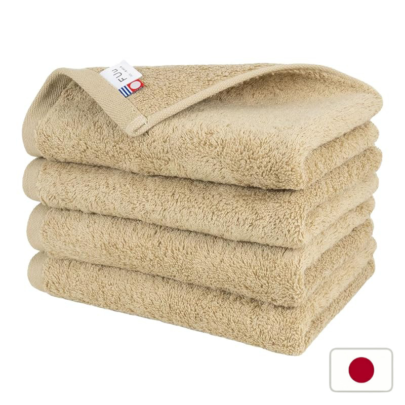 oruTa Imabari Towel Face Towel Set of 4 100% Cotton Thick Absorbent Quick-Drying Durable FUu 33x85cm