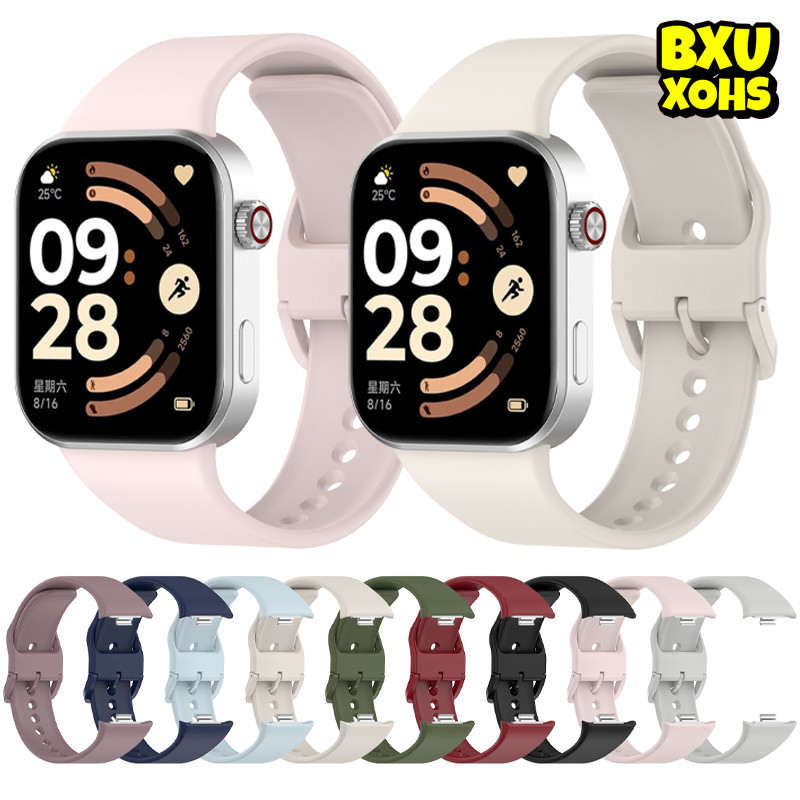 สายรัดซิลิโคนเดิมซิลิโคน for Redmi Watch 6 5 4 / Xiaomi Mi Band 10 Pro /9 Pro/ 8 Pro อุปกรณ์เสริมสายรัดข้อมือยางกีฬาอ่อน