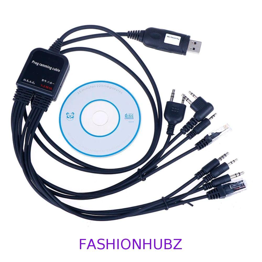 FASHIONHUBZ 8 in 1 สายการเขียนโปรแกรม USB, ABS USB K-type 8 in 1 สายเชื่อมต่อเครื่องส่งรับวิทยุ, สาย