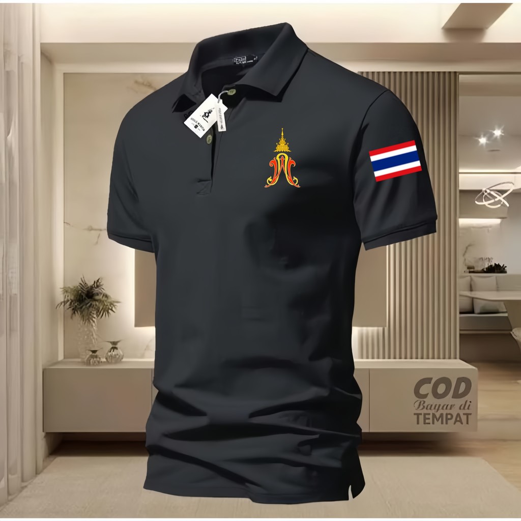 2569 Princess Pa Chariyatapa Black Shirt, Men's Polo Shirt, Thai Pattern Shirt, Polo Shirt, Polo Shi
