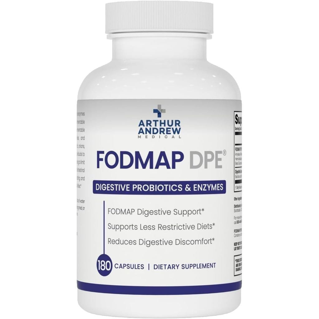 Arthur Andrew Medical-FODMAP DPE, โปรไบโอติกและเอนไซม์ย่อยอาหาร, บรรเทา FODMAP อย่าต้านทานและอาหารง่