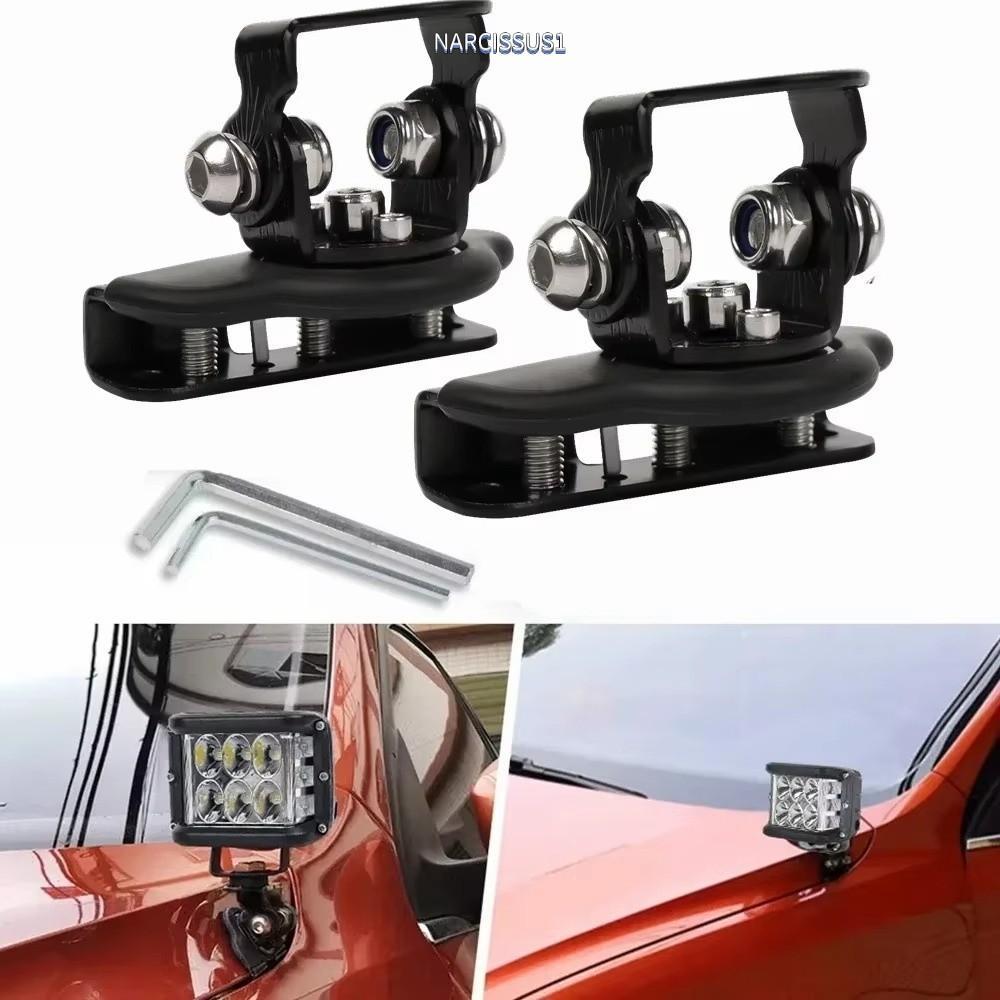 NARCISSUS1Y7KJ ไฟ LED ทํางานวงเล็บ,คลิปยึดโลหะฮูด Light Mount,ทนทาน Clamp Design Bar ติดตั้งสะดวกรถ 