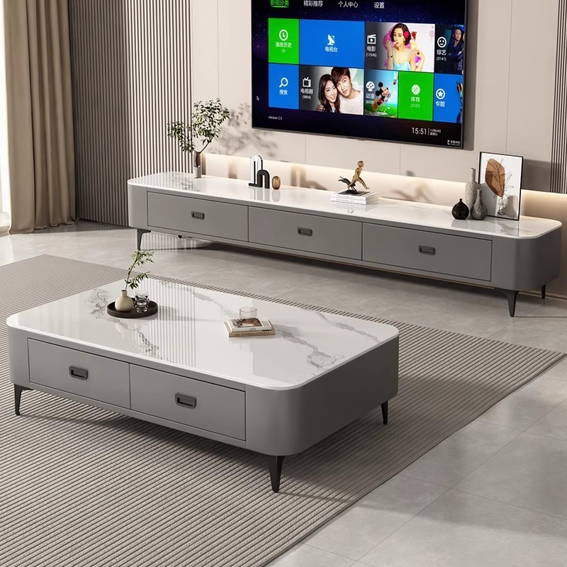 Installed Coffee Table Living Room Coffee Table with Drawers Tea Table Sofa Corner Table TV Table Se
