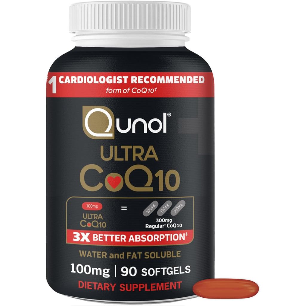 Qunol Ultra CoQ10 100mg Softgels- 3x Better Absorption, Antioxidant for Heart Health & Energy Produc