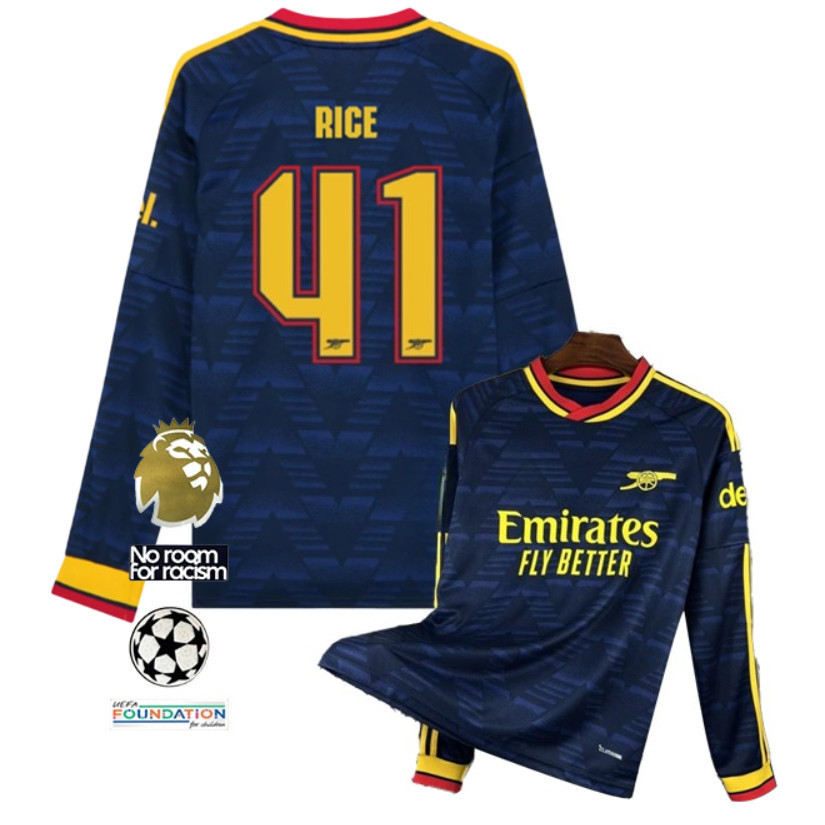 2026/27 Season Arsenal Away เสื้อฟุตบอลรุ่นพัดลมแขนยาว (Sizes S-4XL)