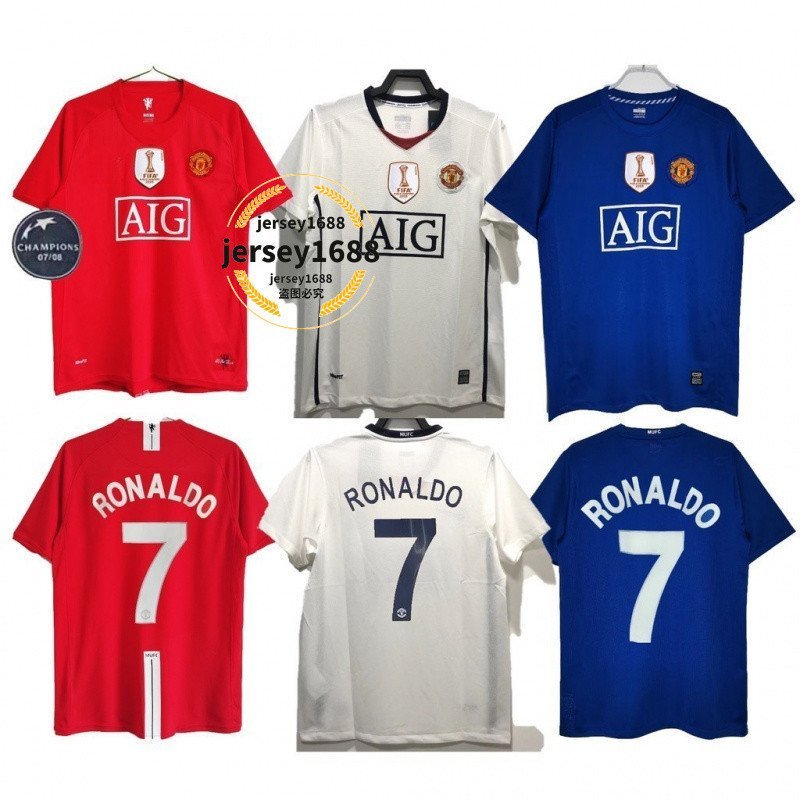 2008-09 เสื้อย้อนยุคฤดูกาล RONALDO Champions League MAN เสื้อฟุตบอล