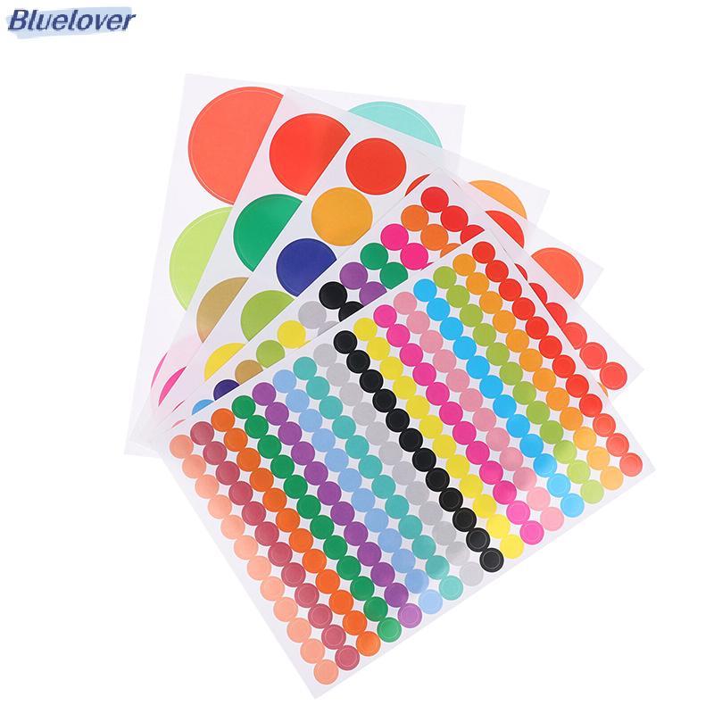 Bluelover 10 แผ่น Polka Circle Office Classroom Party ตกแต่งของเล่นไดอารี่ตกแต่งเครื่องหมาย Stier 6-45 มม.สี Dot Stiers ใหม่