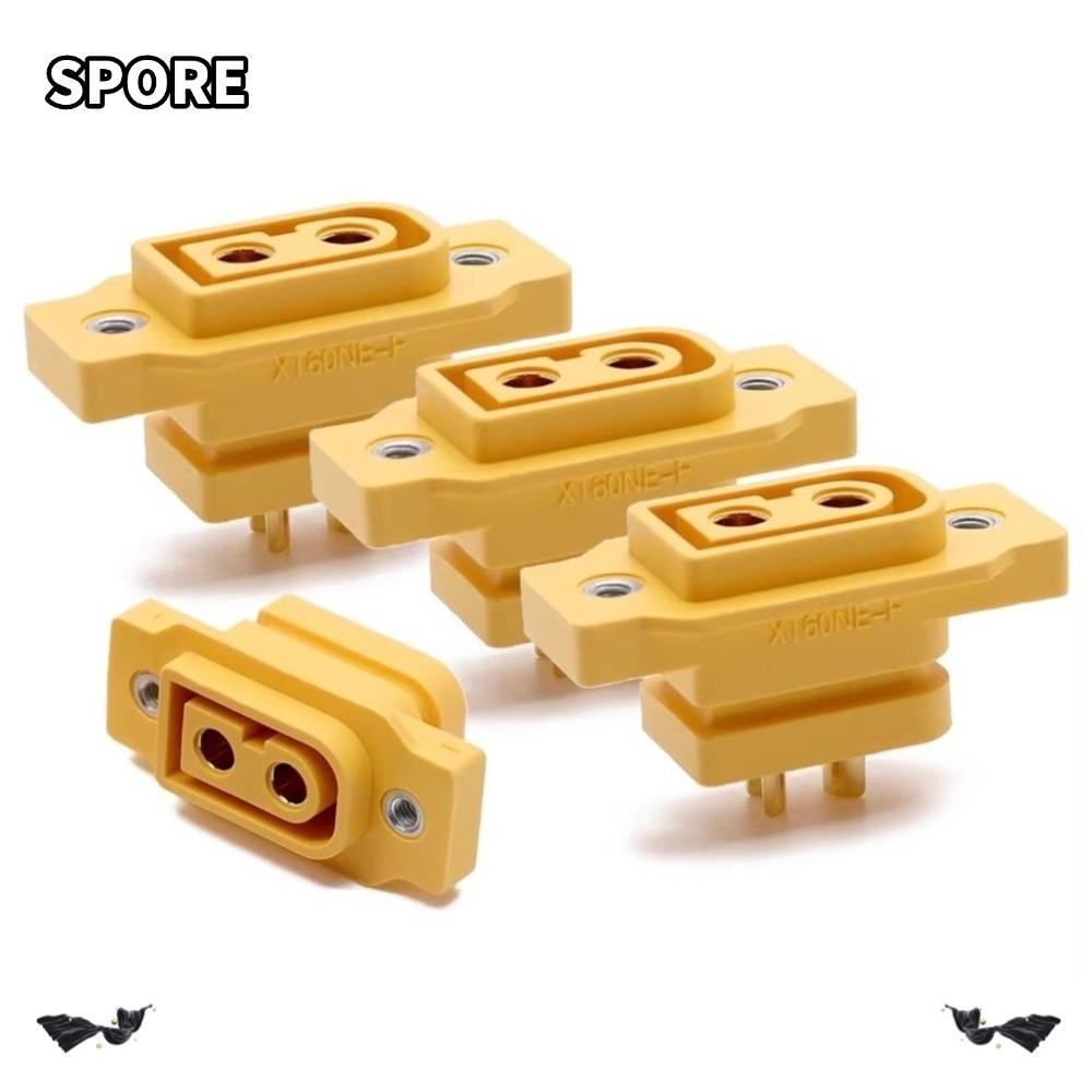 SPORE XT60NE-F ปลั๊ก, สีดําสีเหลือง DC500V XT90NE-F Connector, 3.5 มม./4 มม.ขั้วต่อแบตเตอรี่ชุบทองอุ