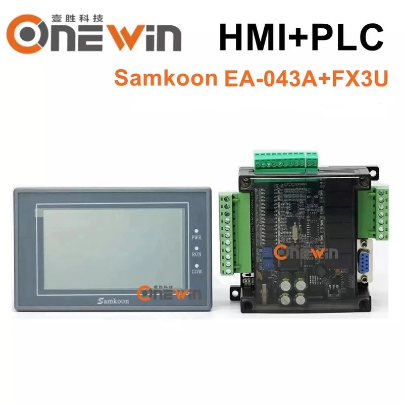TN6D samkoon EA-043A HMI หน้าจอสัมผัส 4.3 นิ้วและ FX3U series PLC อุตสาหกรรมควบคุม 14/24/30/32/48/56