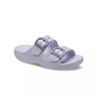 CROCS รองเท้าแตะผู้หญิง SATURDAY ENAMEL BUCKLE SANDAL - PURPLE HALO
