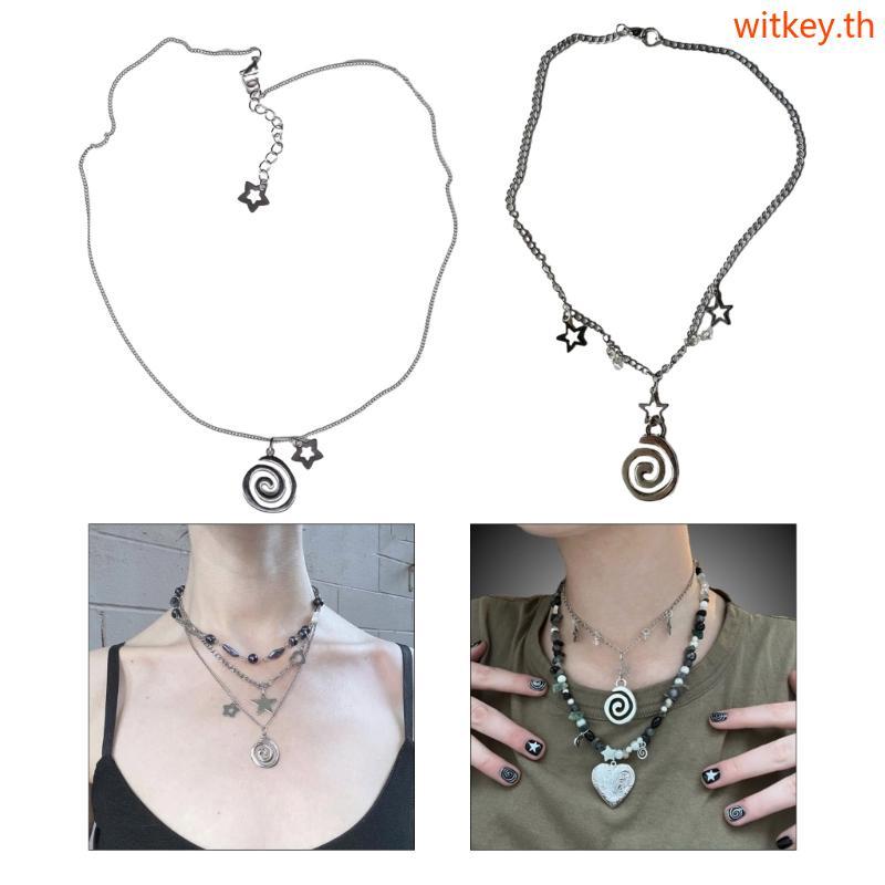 WIT Vortex Star จี้สร้อยคอแฟชั่นสร้อยคอคออารมณ์ Clavicle Chain Choker สร้อยคอเครื่องประดับ