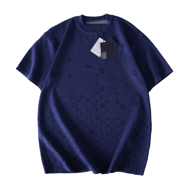 Venta Caliente Casual เสื้อยืดผู้ชายและผู้หญิงผ้า jacquard ไล่ระดับสีตัวอักษร All-match เสื้อแขนสั้น