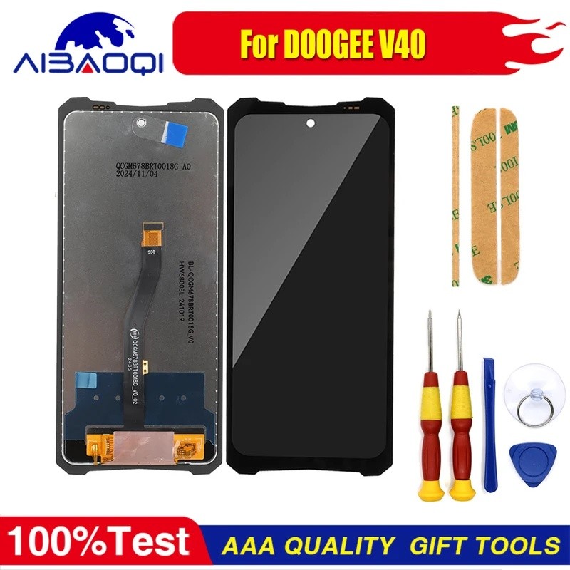 XUNQIYI 100% ใหม่หน้าจอสัมผัสสําหรับ DOOGEE V40 V40 Pro โทรศัพท์จอแสดงผล LCD อะไหล่ของขวัญถอดชิ้นส่ว