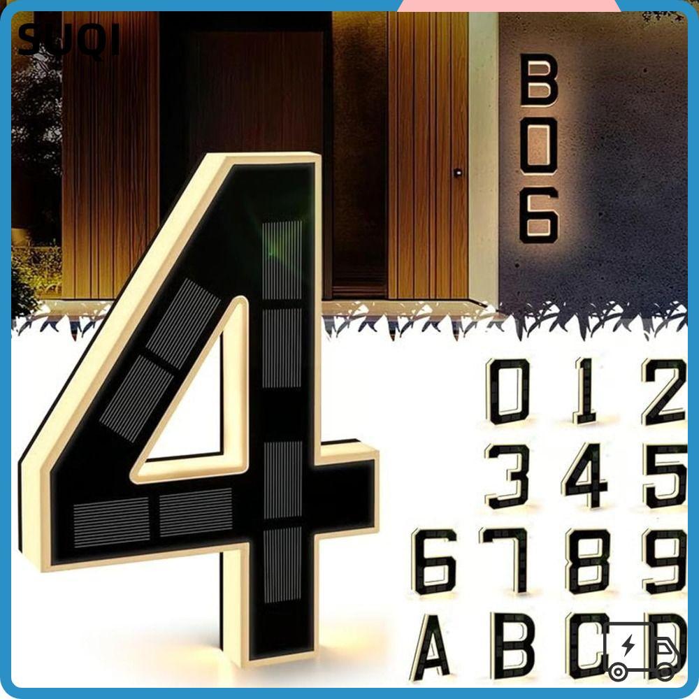 SUQI House Numbers, Powered IP44 Waterproof LED Address Numbers, Energy Efficent ขนาด 6.7 นิ้ว LED I
