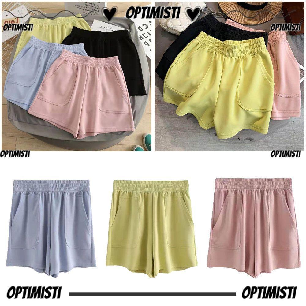 OPTIMISTI8E กางเกงขาสั้นผู้หญิง Lady Casual Summer Candy Color Female Short Pants