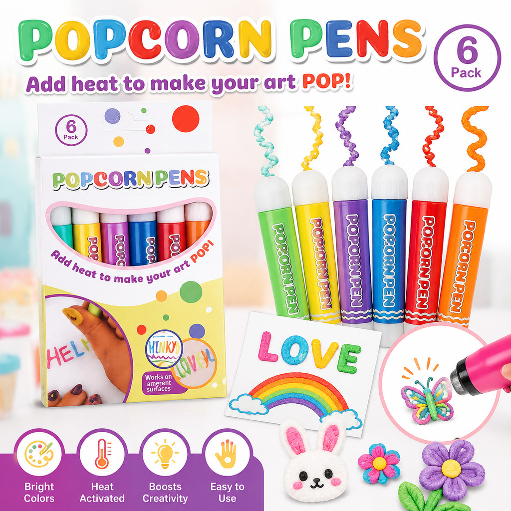 DIY Melting Art Pens 6pk - เครื่องหมายการวาดภาพประติมากรรม 3D สําหรับเด็กโครงการหัตถกรรมสร้างสรรค์
