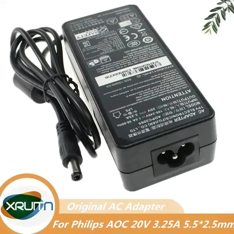 Original ADPC2065 65W 20V 3.25A อะแดปเตอร์ AC สําหรับ AOC Philips 278E1 272M7C 279X6Q 276E8V 278M6F 
