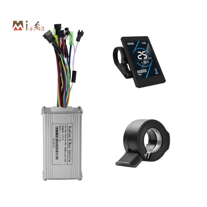 Mi4743i36V 48V 17A คอนโทรลเลอร์แบบไม่มีแปรง T5S จอแสดงผล LCD Meter + 130X ชุดคันเร่งสําหรับสกู๊ตเตอร