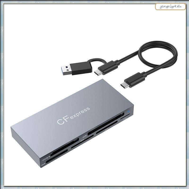 [ZBM] 8 in 2 CFexpress Type B/CF/XD/MS/SD/TF Card Reader Adapter 10Gbps Multi Memory Card Reader สํา