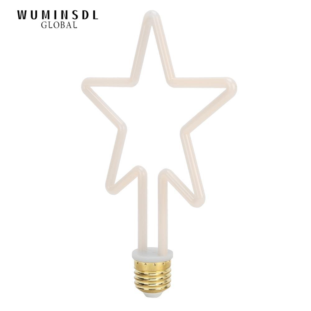 WUMINSDL หลอดไฟ LED ตกแต่ง, ฐาน E27 2700K ไฟตกแต่งแสงอบอุ่น, Vintage 4W 220V Star-Shaped โคมไฟตกแต่ง