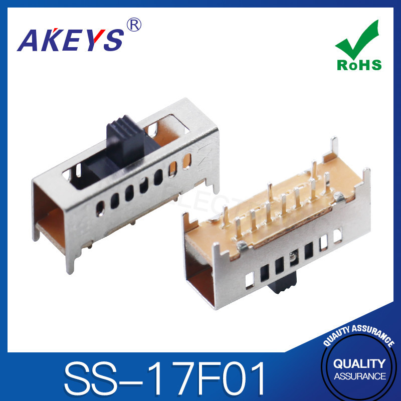 10pcs SS-17F01 (1P7T) จับความสูง 5 มม.10-Pin 7 ตําแหน่งสลับสวิทช์ 4 เท้าคงที่แนวตั้งใส่
