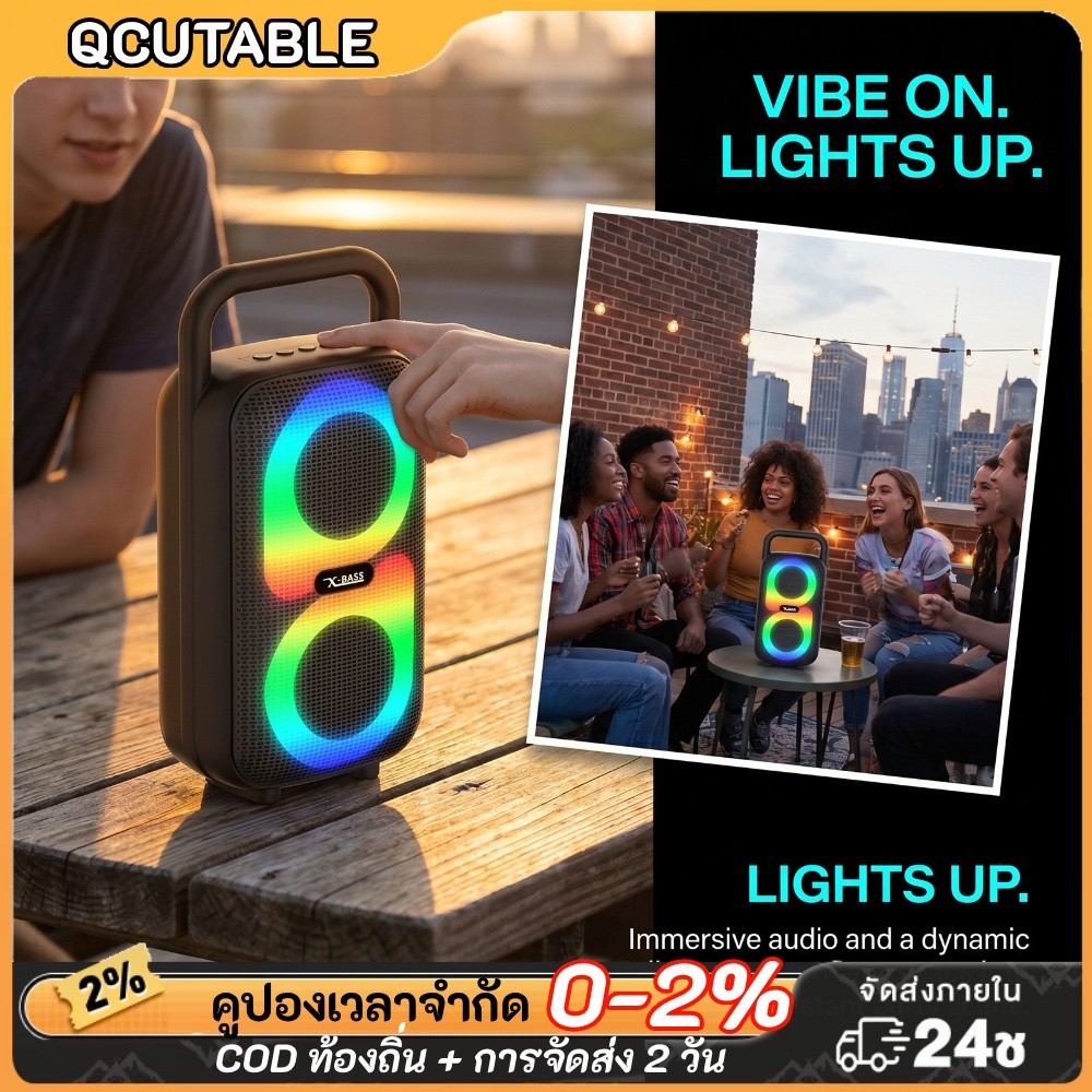 Wireless Boombox พร้อมซับวูฟเฟอร์ลําโพงจับแบบพกพาสําหรับ PC แล็ปท็อปเดสก์ท็อป Gaming Setup