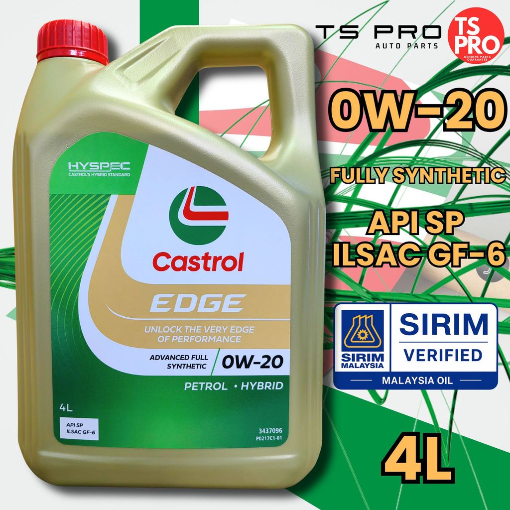 Castrol EDGE OW-20 API SP ILSAC GF-6 Hybrid Standard น้ํามันเครื่องสังเคราะห์แท้ 4L