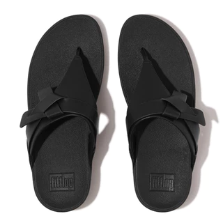 FITFLOP COMM-LULU FOLDED-KNOT LEATHER รองเท้าแตะแบบหูหนีบผู้หญิง รุ่น IA2-001 สี BLACK