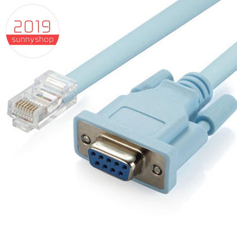 [sunnyshop2019]สายคอนโซล USB RJ45 Cat5 Ethernet To Rs232 DB9 COM พอร์ตอนุกรมหญิงเราเตอร์สายเคเบิลอะแ
