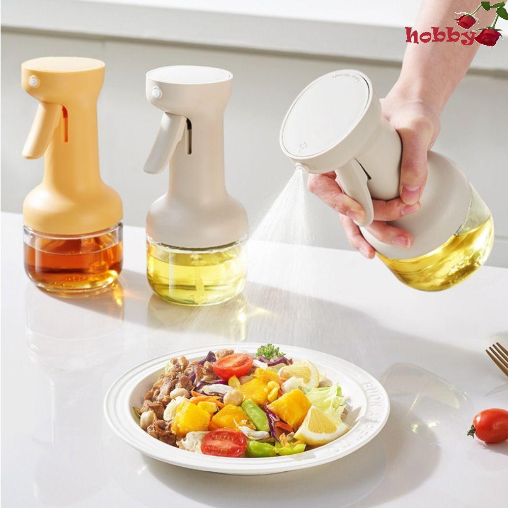 HOBBY Atomized Oil Spray, Transparent Body 280/450ml Oil Spray, Refillable Press Leak-proof Glass Co
