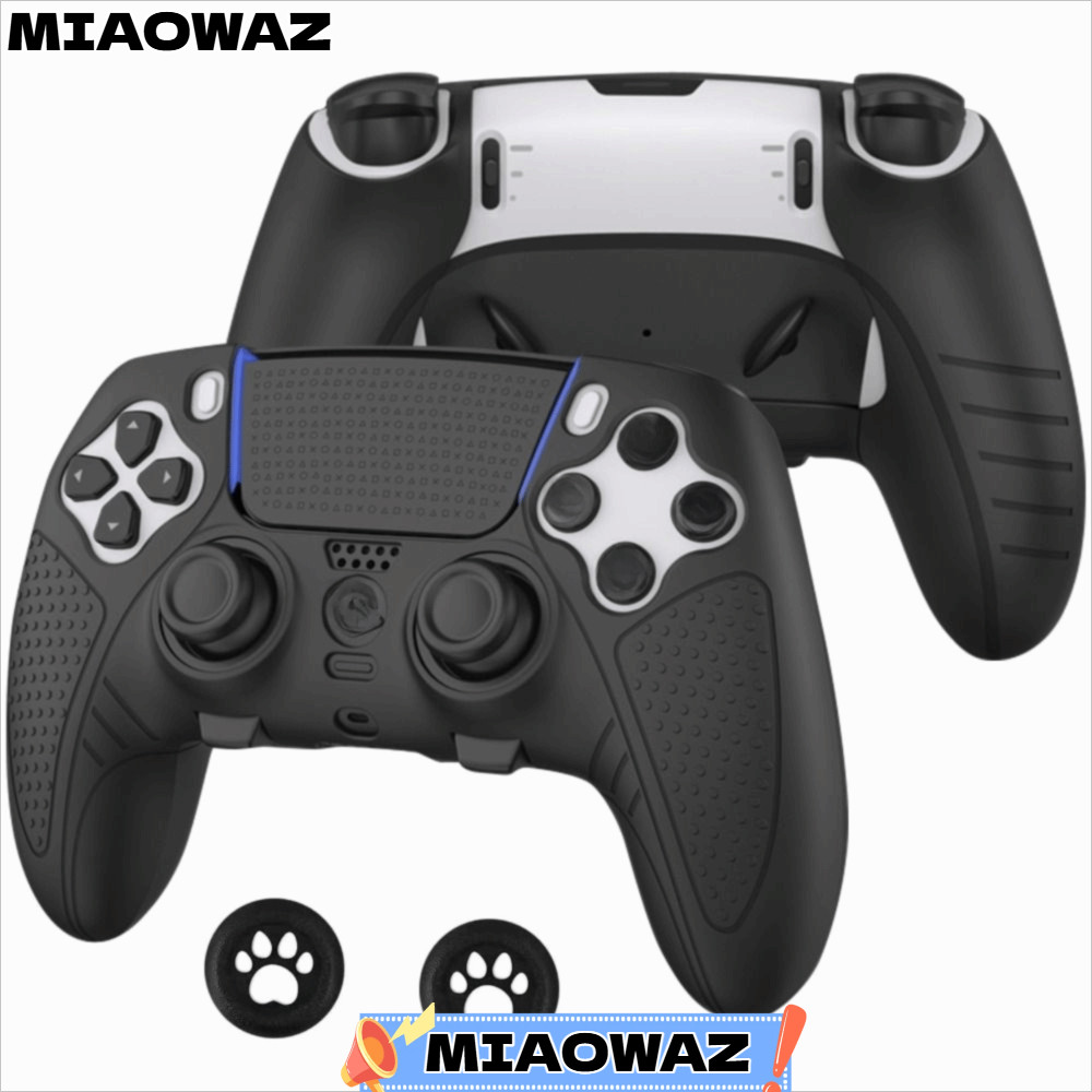 MIAOWAZ Controller Skin, Anti-scratch Anti-slip Controller ชุด,ซิลิโคนพร้อม Thumb Grip Caps เปลือกป้