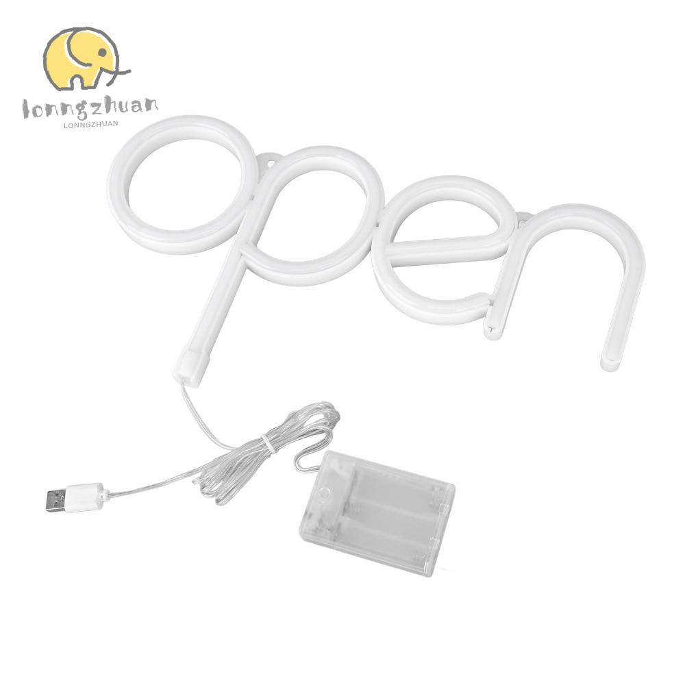 LONNGUVO LED เปิดป้าย,ติดผนังนีออนเปิด,ขนาดกะทัดรัด 11.345.01in Rainbow สีแบตเตอรี่ USB Powered Neon