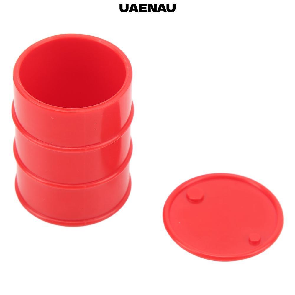 UAENAU Mini Oil Drum, ABS 1/24 Scale จําลองถัง,ทนทานน้ําหนักเบาตกแต่งน้ํามันกลองสําหรับ SCX24 RC รถส