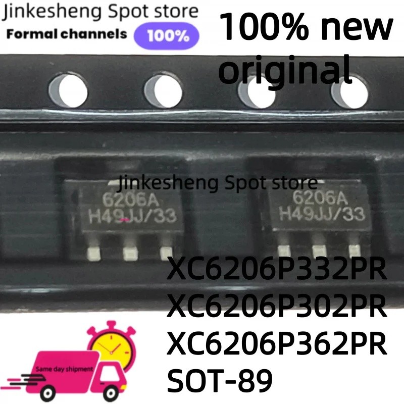 5 ชิ้น/ล็อตใหม่ Original XC6206P332PR XC6206P302PR XC6206P362PR SOT-89 SOT89 3.3 V 3V 3.6 V 500mA co
