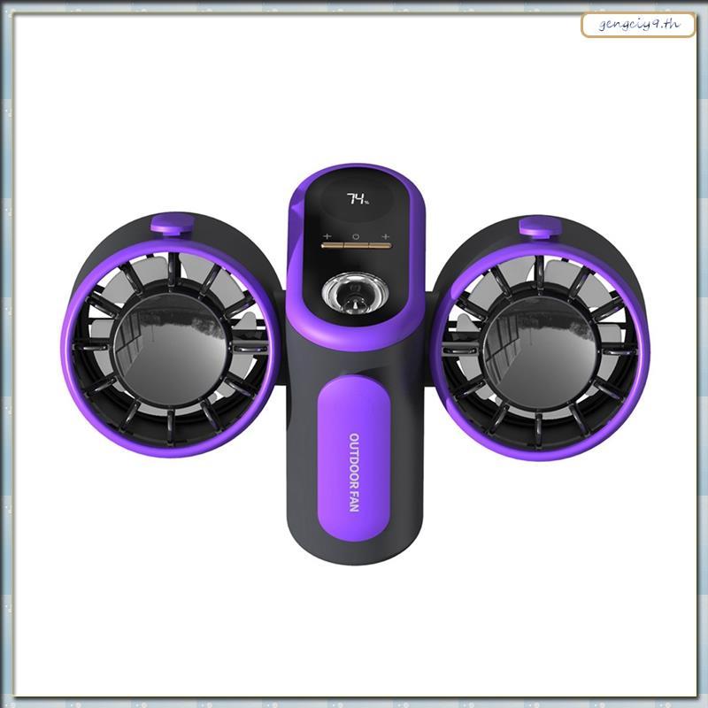 [ZBM] Fan Double-Headed Waist-Mounted Fan Power Bank พร้อมไฟสําหรับงานท่องเที่ยวแคมป์ปิ้งกลางแจ้ง