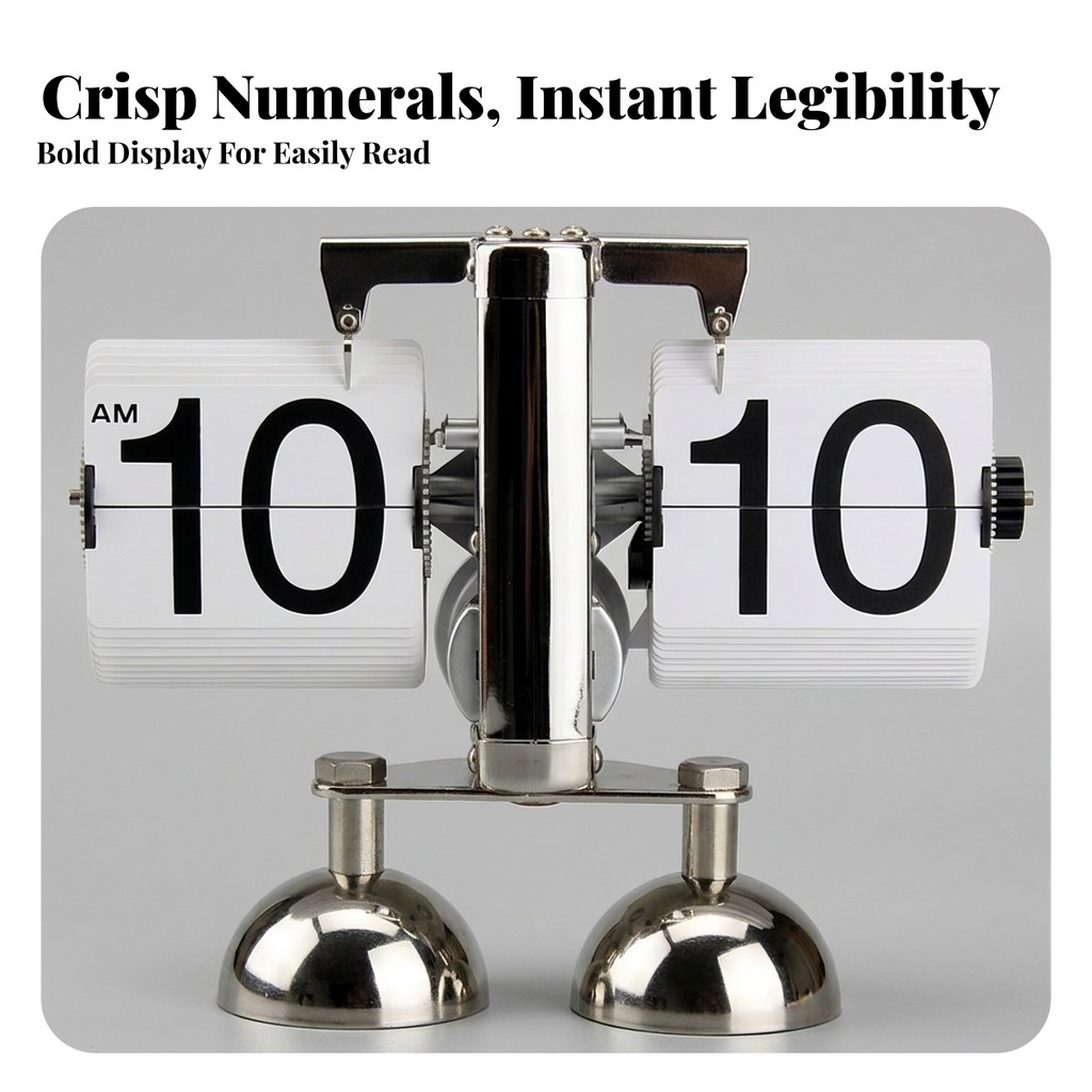 Retro Flip Clock Vintage-Tech Flip Desk Clock คู่มือเกียร์ภายในสําหรับสํานักงานห้องนั่งเล่น