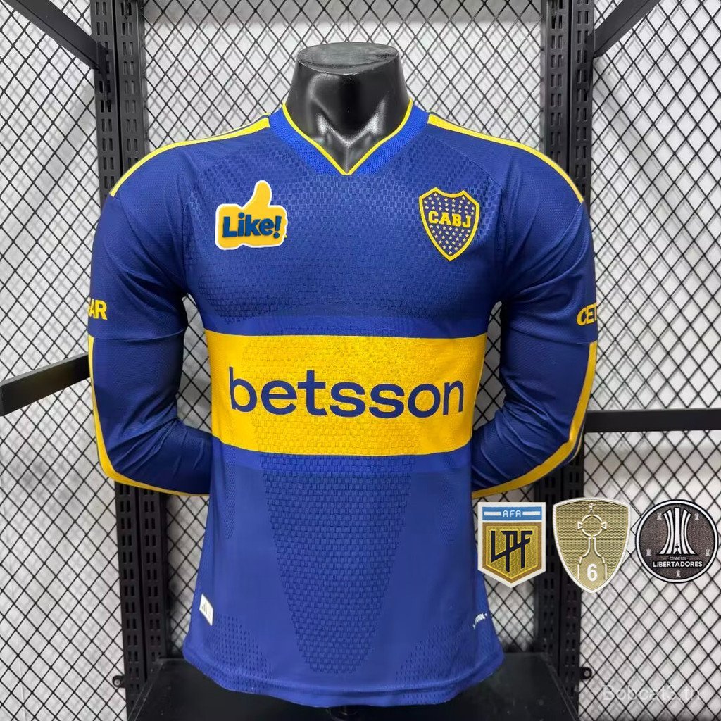 2026-27 Player Jersey Boca Juniors Home Jersey แขนยาวส่วนบุคคลชื่อ NumberS-4XL