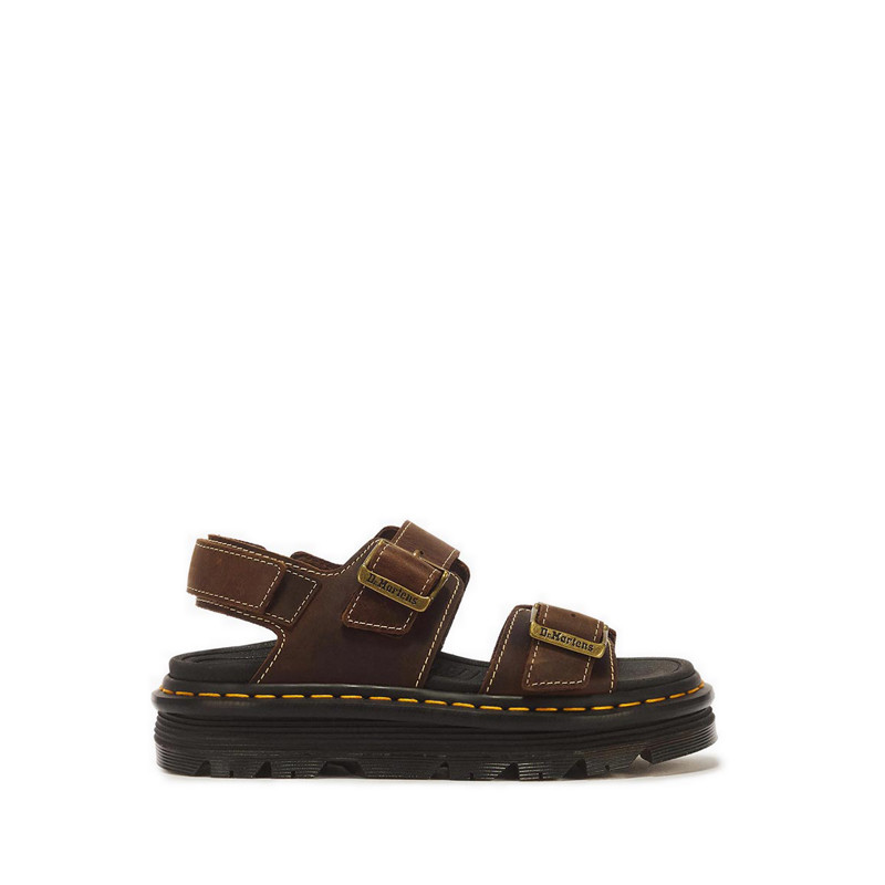 Dr. Martens รุ่น ZebZag รองเท้าแตะหนัง Crazy Horse สี Dark Brown