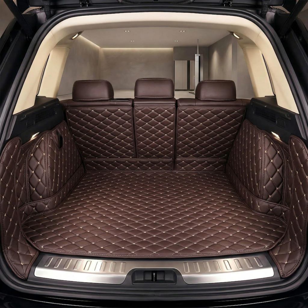 ถาดรองท้ายรถหนัง เฉพาะรุ่น Honda Fit (GK3-GK6 ปี 2014-2019) กันน้ำ สีดำ | Custom-Fit Leather Trunk T
