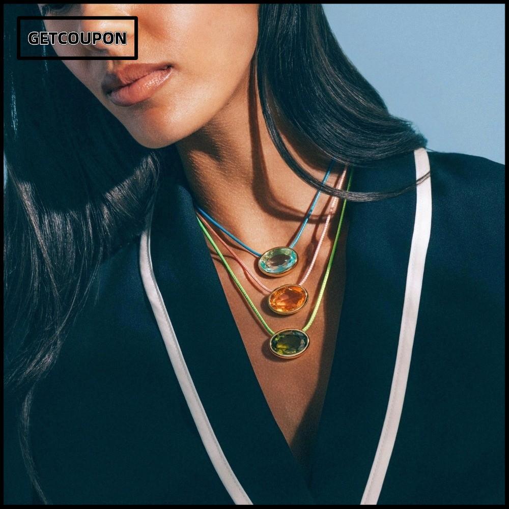 GETCOUPON สร้อยคอจี้คริสตัล,รูปไข่ตัดอัญมณีที่มีสีสันขี้ผึ้งทอง BEZEL Choker, Elegant ขนาดใหญ่คริสตั
